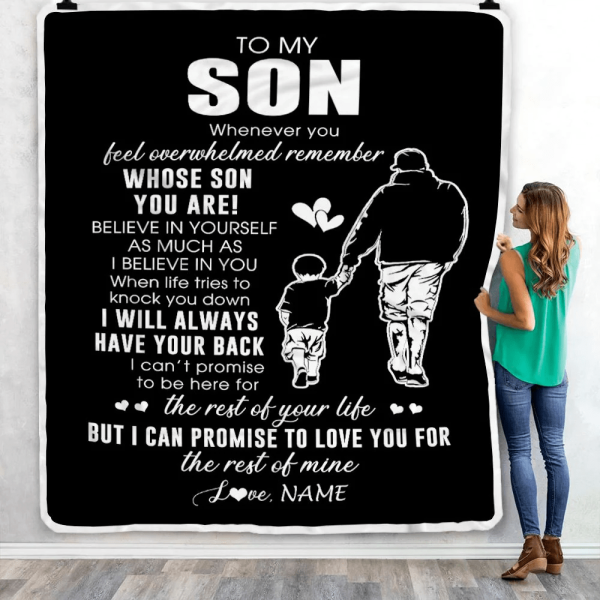 Personalized To My Son Blanket From Dad Father Whenever You Feel Overw - Image 3