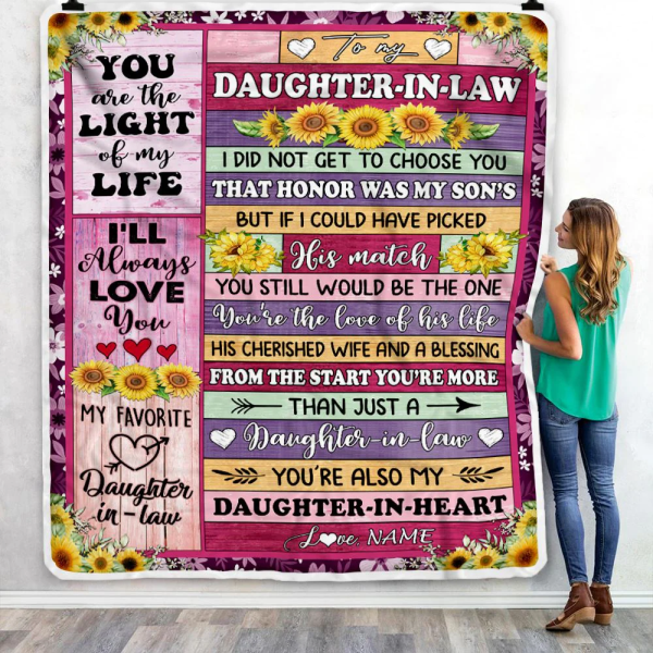 Personalized To My Daughter In Law Blanket From Mother In Law Sunflowe - Image 5