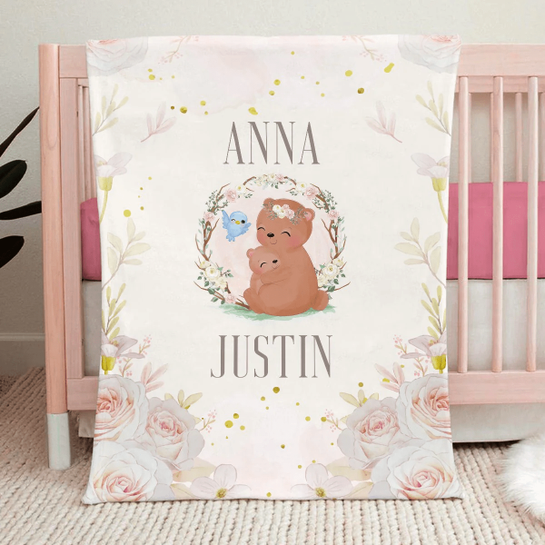 Personalized Baby Blankets Personalized baby blanket with name, Bunny, - Image 3