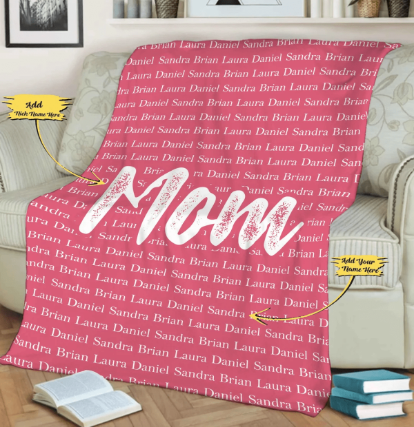 Multi Names Customized Blanket, Blanket With Names, Mother's Day Gift,