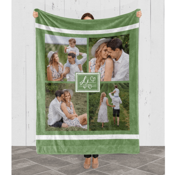 Custmoized Family Photo Blanket, Best Gift For Parents Couples, Gift F