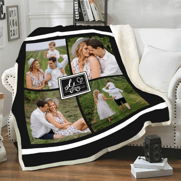 Custmoized Family Photo Blanket, Best Gift For Parents Couples, Gift F - Image 5