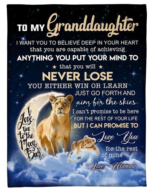 Lovely Message From Mamaw For Granddaughters Fleece Blanket