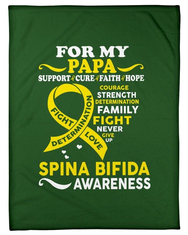 For My Papa Support Cure Faith Hope Spina Bifida Awareness Fleece Blan - Image 2