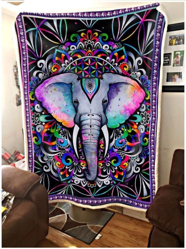 Hippie Colorful Beautiful Special Elephant Blanket Gift For Boys