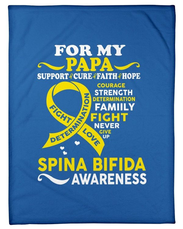 For My Papa Support Cure Faith Hope Spina Bifida Awareness Fleece Blan - Image 4