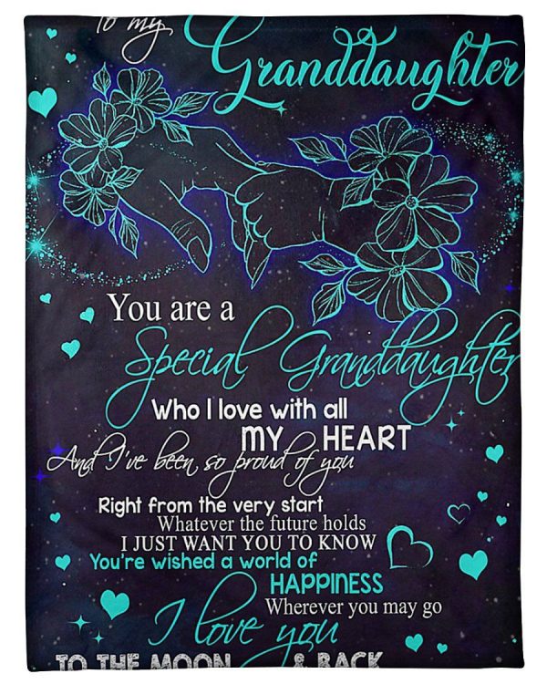 To My Granddaughter Gift Fleece Blanket