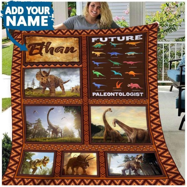 Kids Dinosaur For Wthan Future Printed Custom Fleece Blanket