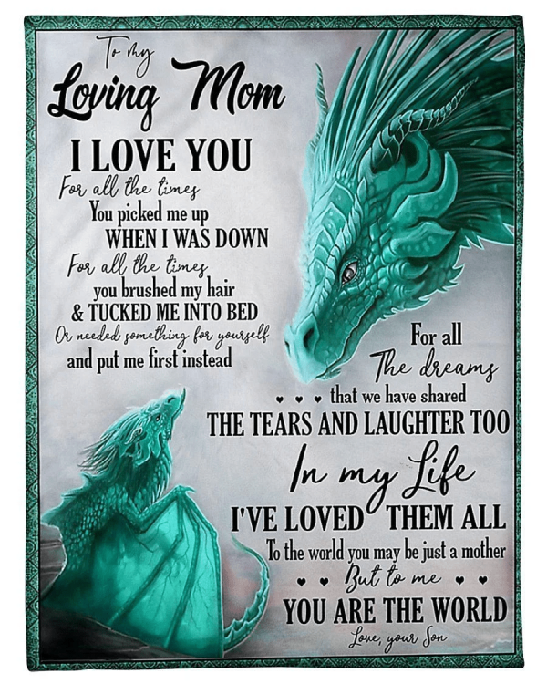 To My Loving Mom You Are The World To Me Fleece Blanket - Image 2