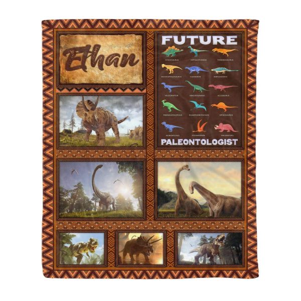 Kids Dinosaur For Wthan Future Printed Custom Fleece Blanket - Image 3