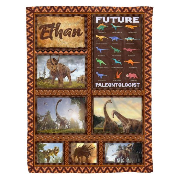 Kids Dinosaur For Wthan Future Printed Custom Fleece Blanket - Image 4