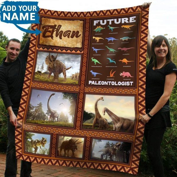 Kids Dinosaur For Wthan Future Printed Custom Fleece Blanket - Image 5