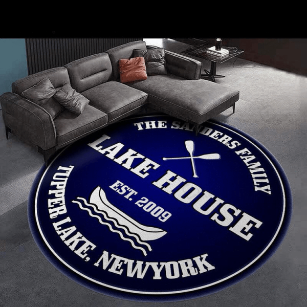 Personalized Lake House Living Room Round Mat Circle Rug - Image 6