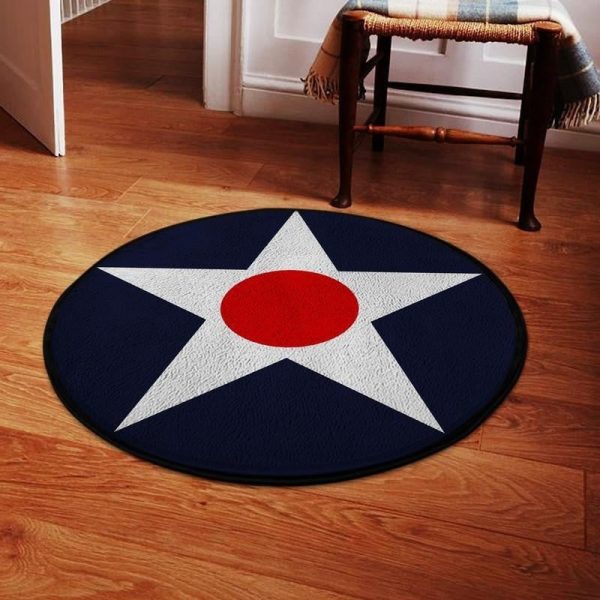 Usarmy Round Mat U.S. Army Air Corps Roundel Round Floor Mat Room Rugs Carpet Outdoor Rug Washable Rugs