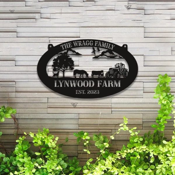 Custom Farmhouse Metal Wall Art Led Lights, Personalized Animals Barn - Image 4