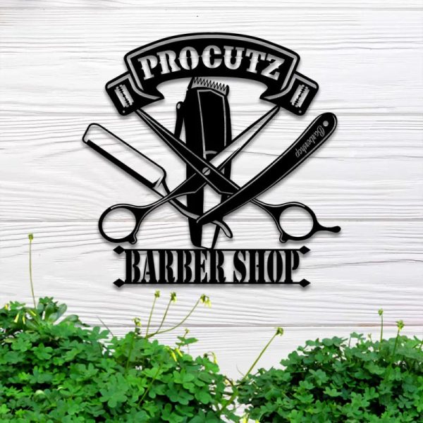 Custom Barber Shop Metal Wall Art With Led Lights, Personalized Barber - Image 4