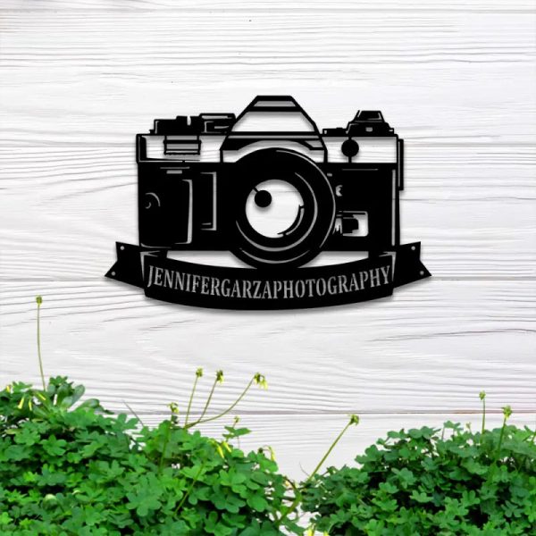 Personalized Photographer Metal Name Sign, Custom Camera Metal Monogra - Image 4