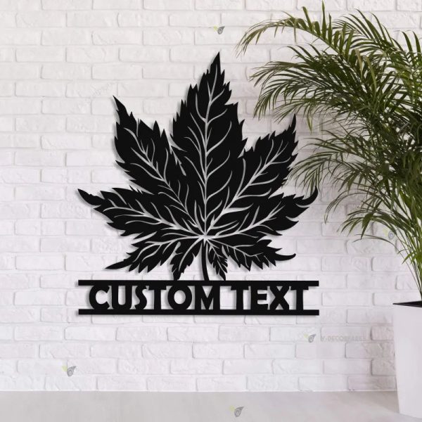 Personalized Weed Metal Wall Art With Lights, Marijuana Sign Decoratio - Image 3