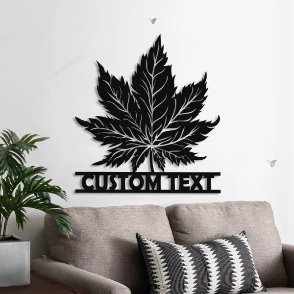 Personalized Weed Metal Wall Art With Lights, Marijuana Sign Decoratio - Image 4