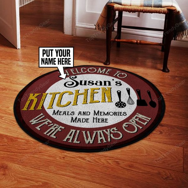 Personalized Welcome To Kitchen Round Mat Round Floor Mat Room Rugs Carpet Outdoor Rug Washable Rugs - Image 3