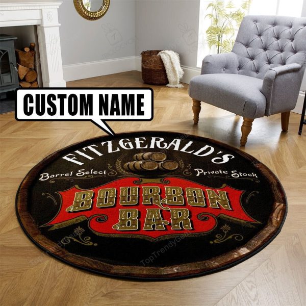 Personalized Bourbon Bar Round Mat Round Floor Mat Room Rugs Carpet Outdoor Rug Washable Rugs - Image 2