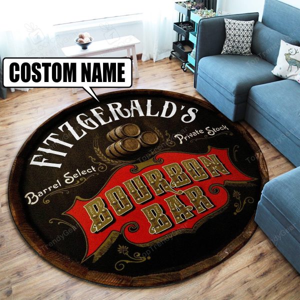 Personalized Bourbon Bar Round Mat Round Floor Mat Room Rugs Carpet Outdoor Rug Washable Rugs - Image 3