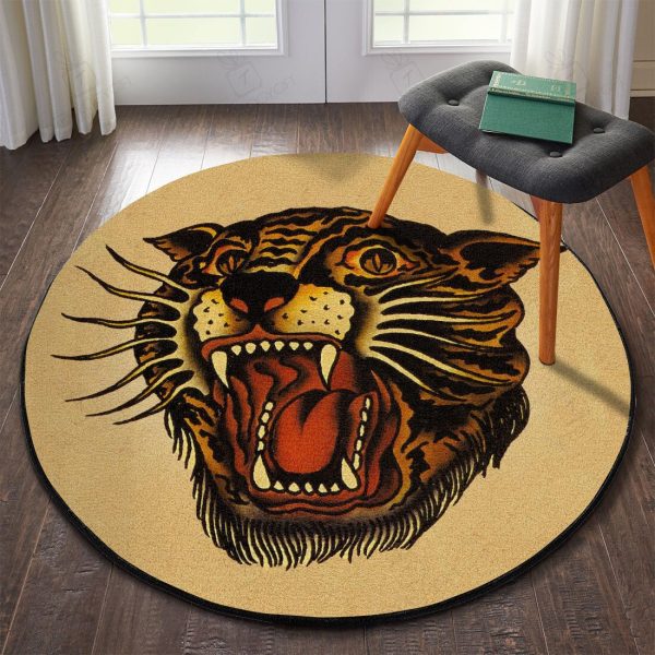 Sailor Jerry Traditional Tattoo Round Mat Round Floor Mat Room Rugs Carpet Outdoor Rug Washable Rugs