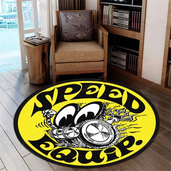 Speed Equip Hot Rod Round Mat Round Floor Mat Room Rugs Carpet Outdoor Rug Washable Rugs - Image 3