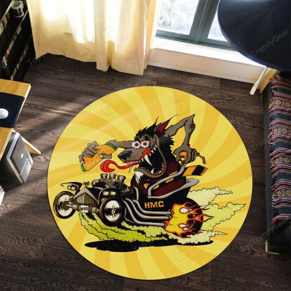 Hot Rod Taco Run Round Mat Round Floor Mat Room Rugs Carpet Outdoor Rug Washable Rugs - Image 3