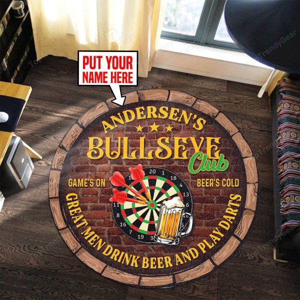 Personalized Bullseye Club Dart And Beer Round Mat Round Floor Mat Room Rugs Carpet Outdoor Rug Washable Rugs - Image 2