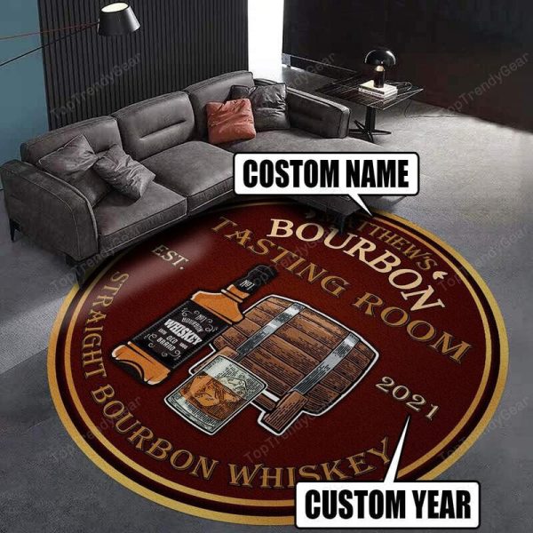 Personalized Bourbon Tasting Room Round Mat Round Floor Mat Room Rugs Carpet Outdoor Rug Washable Rugs - Image 3