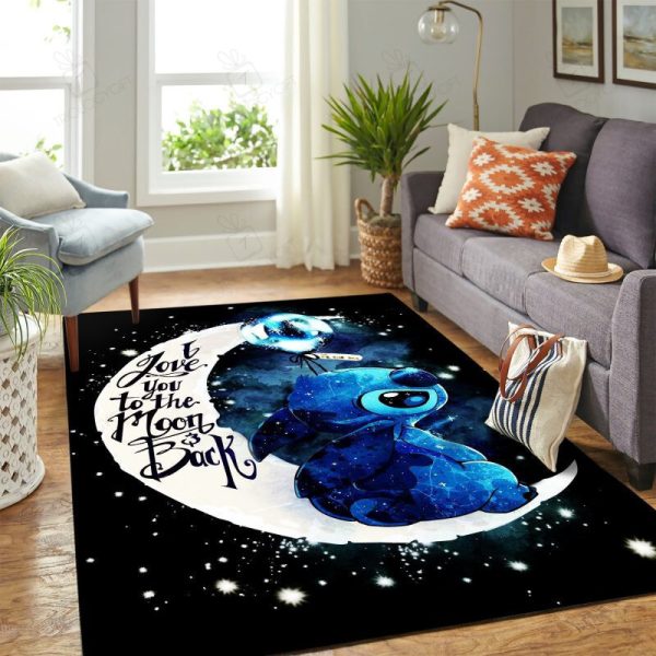 Stitch Moon And Back Cute Carpet Floor Rectangle Area Rugs Carpet For Living Room, Bedroom, Kitchen Rugs, Non-Slip Carpet Rp125708 Print