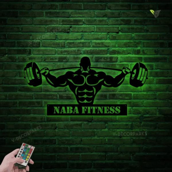 Personalized Name Gym Metal Wall Art With Led Lights - Cross Fit Metal - Image 3