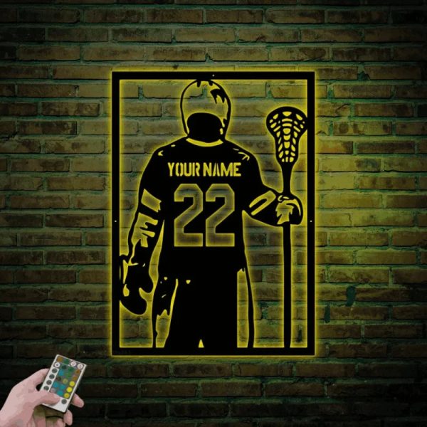 Custom Lacrosse Metal Sign Led Lights, Custom Name Lacrosse Sign, Lacr - Image 2